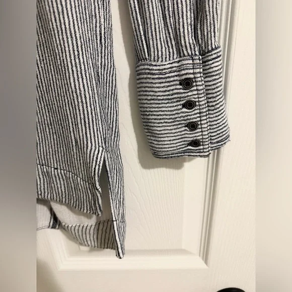 Free People Navy and White Striped Top - Picture 3 of 4
